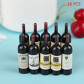 Miniature Dollhouse Wine Bottle Set (10 Pcs, 1:12 Scale)