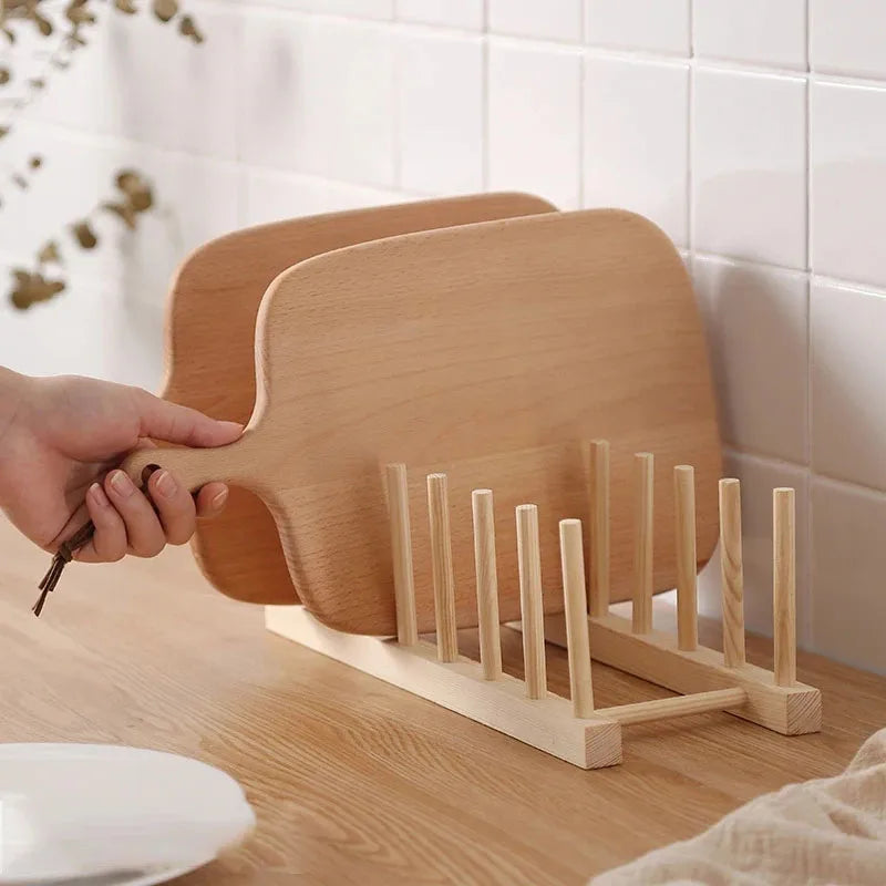 Wooden Dish Drying Rack with Drainboard