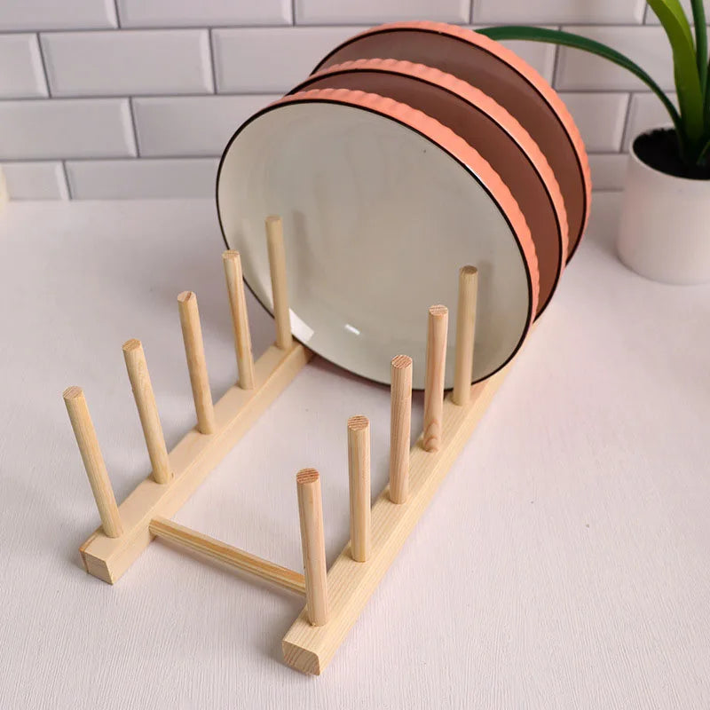 Wooden Dish Drying Rack with Drainboard