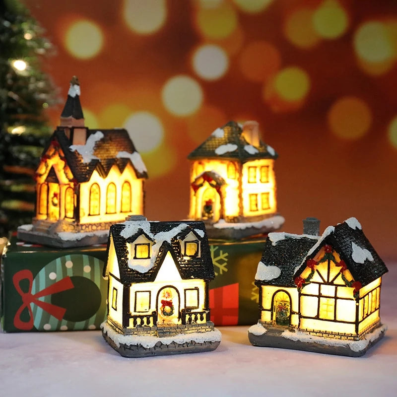 Christmas House LED Night Light with Battery