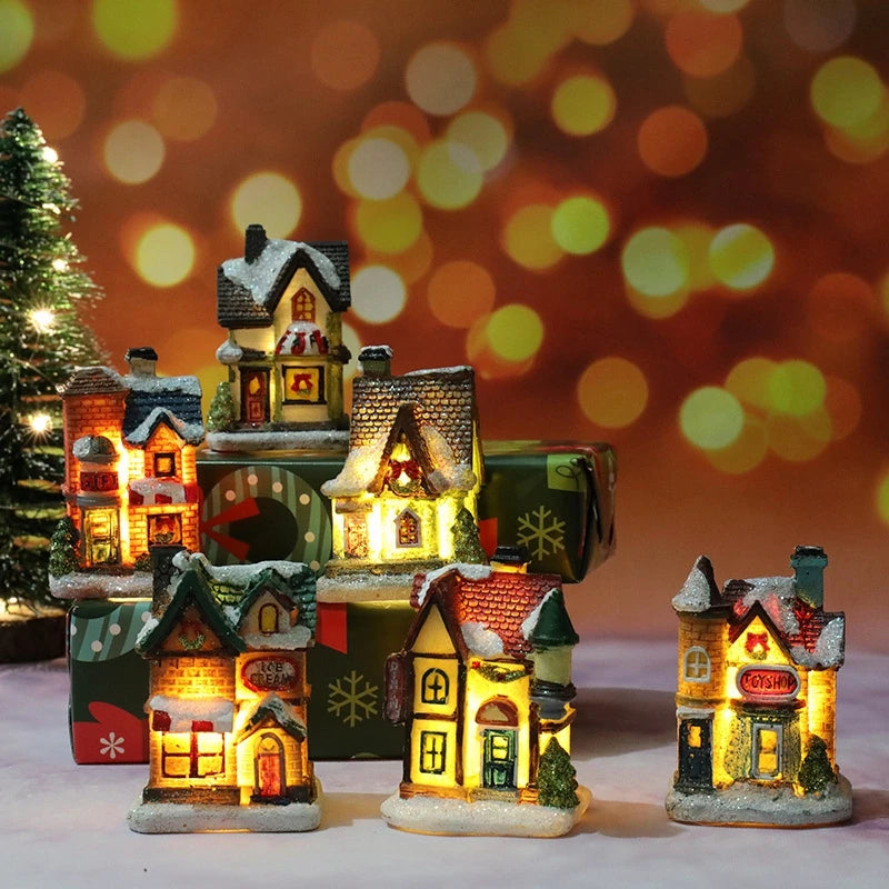 Christmas House LED Night Light with Battery