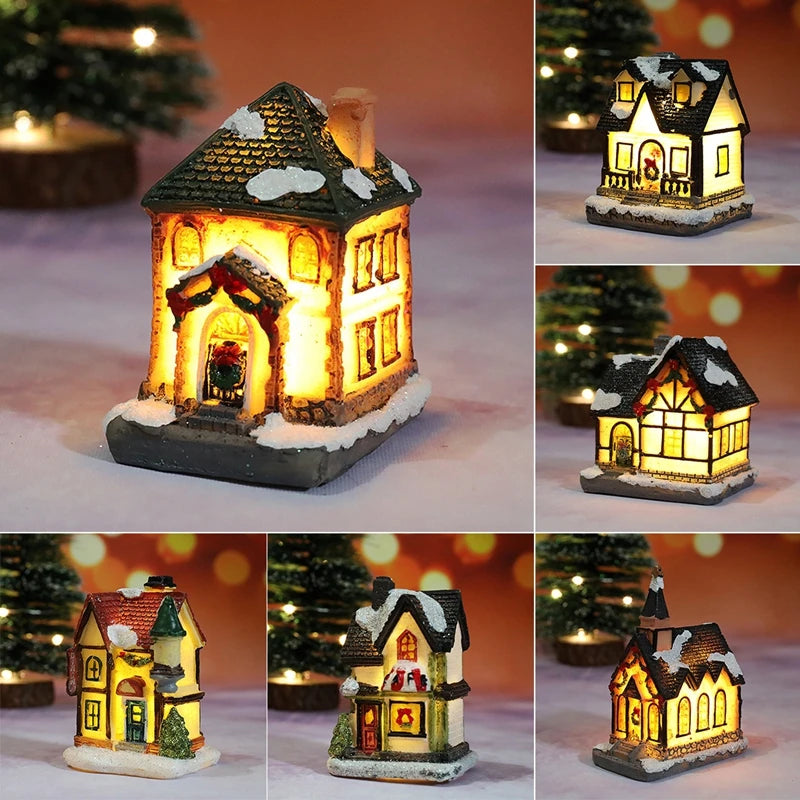 Christmas House LED Night Light with Battery