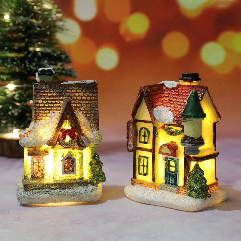 Christmas House LED Night Light with Battery