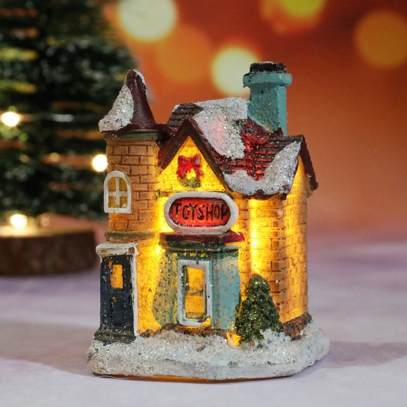 Christmas House LED Night Light with Battery