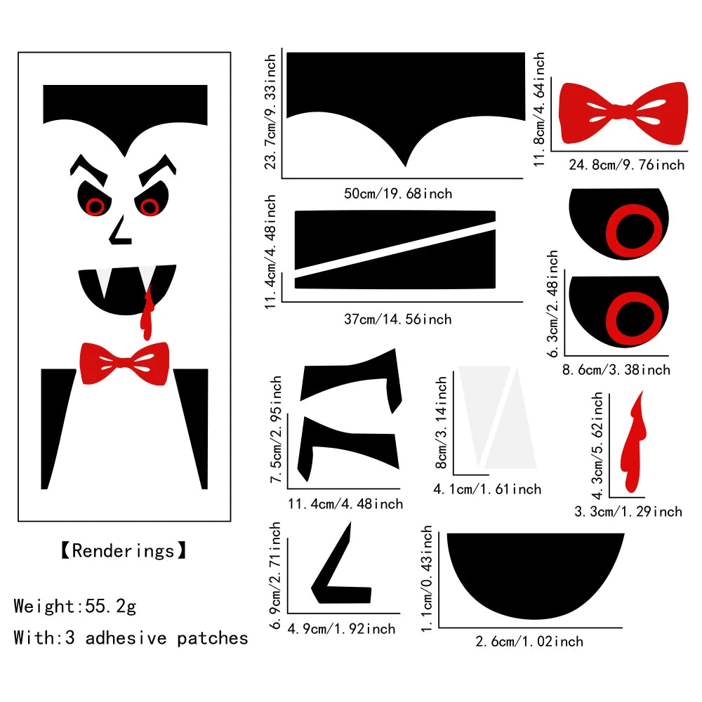Halloween Decorations Room Door Stickers
