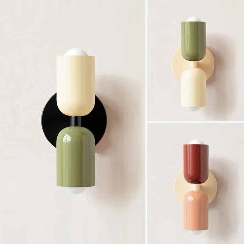 Colourful Nordic Wall Lamp (E27, Double Head)