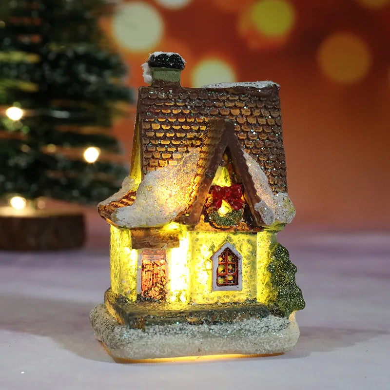 Christmas House LED Night Light with Battery