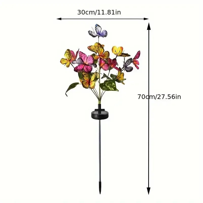 Solar Butterfly Flower LED Lawn Lamp