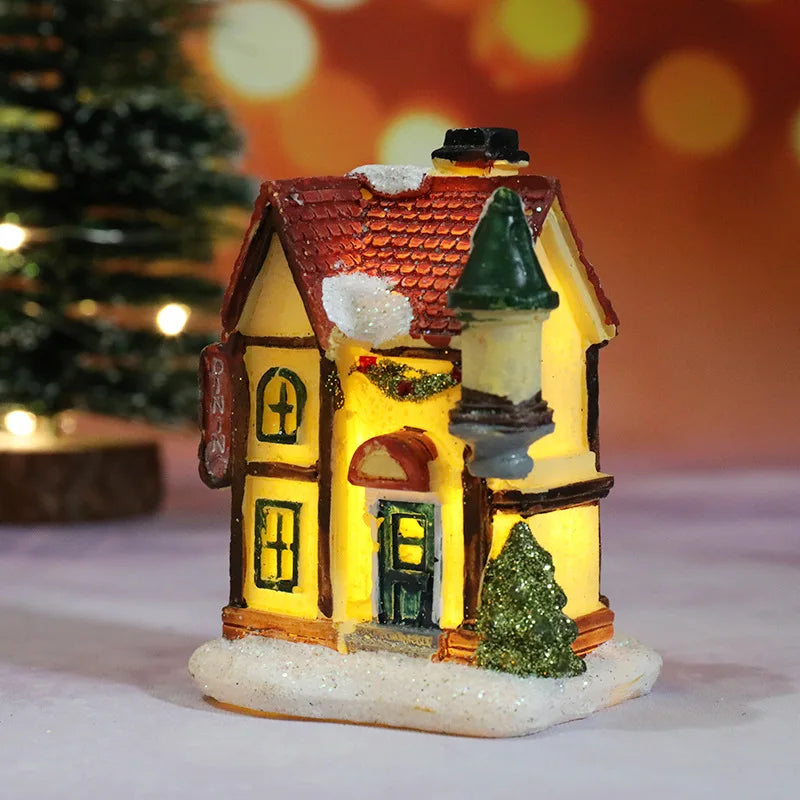 Christmas House LED Night Light with Battery
