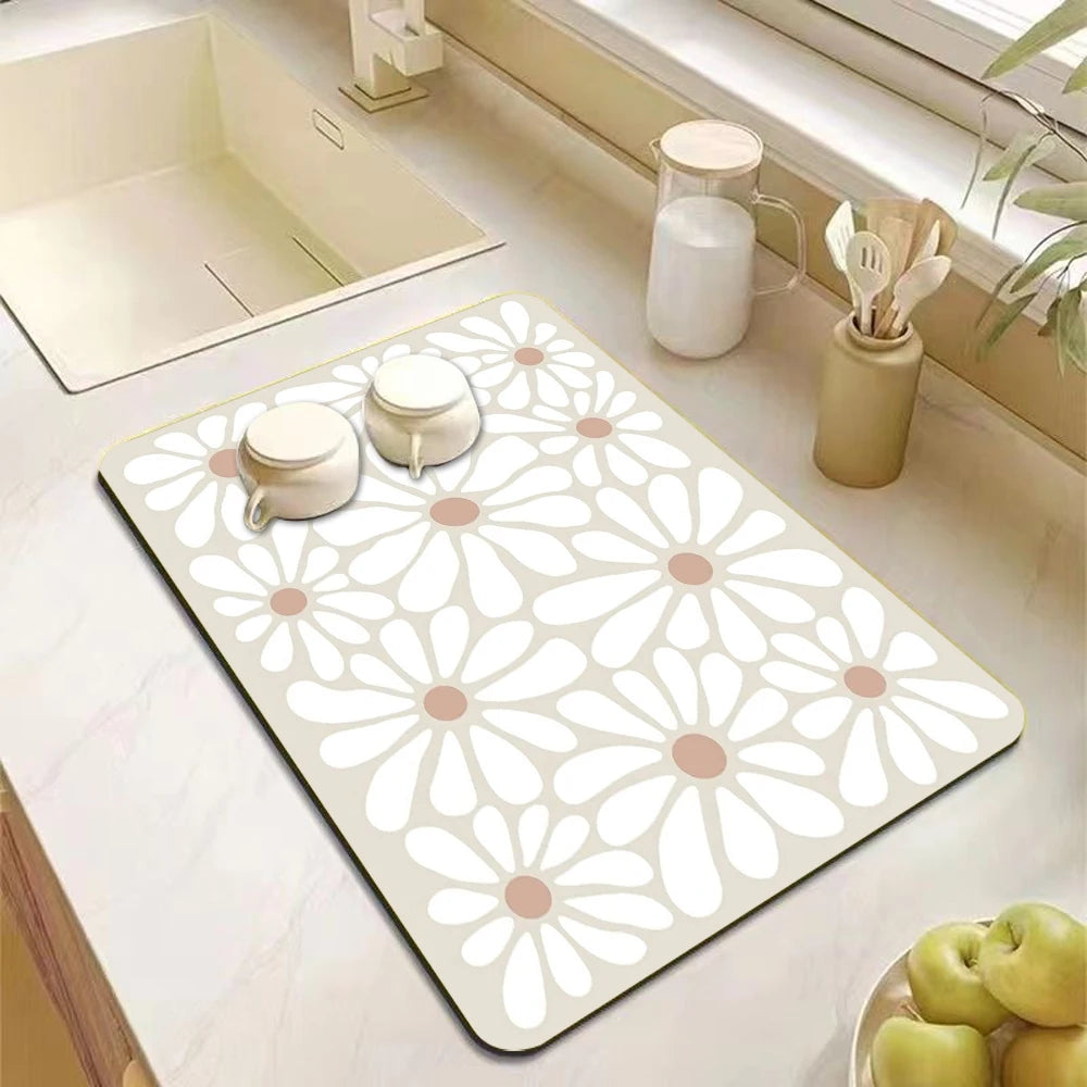 Absorbent Diatomite Kitchen Drain Mat