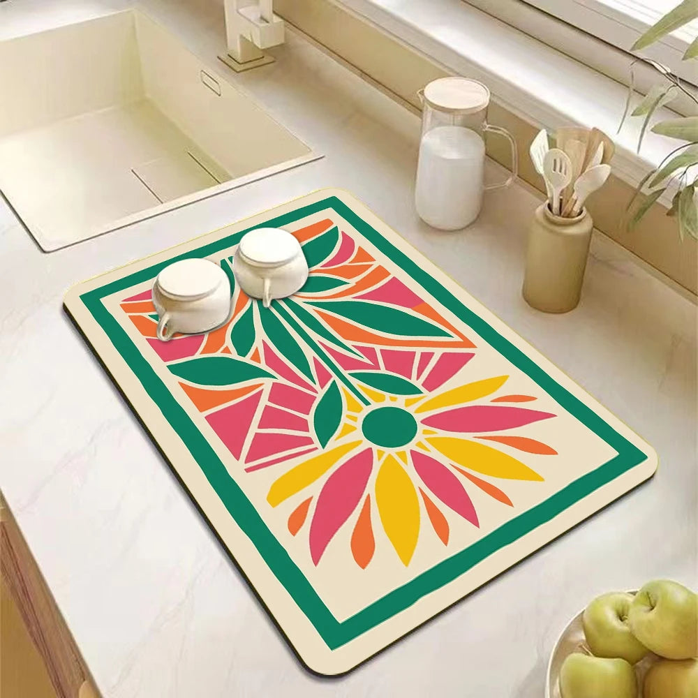 Absorbent Diatomite Kitchen Drain Mat