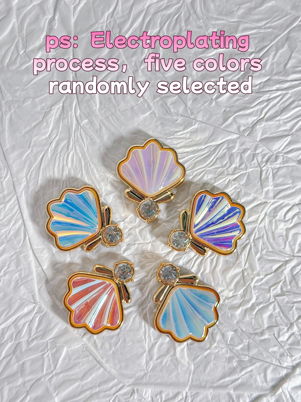 14 Pieces of Golden Shell Shoes Decorative DIY Casual Accessories - Fun and Multi-functional Personalized Shoe Design Method