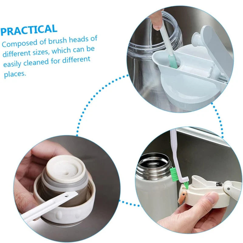 Household Cleaning Brush Kit (Bottle, Straw & Window)
