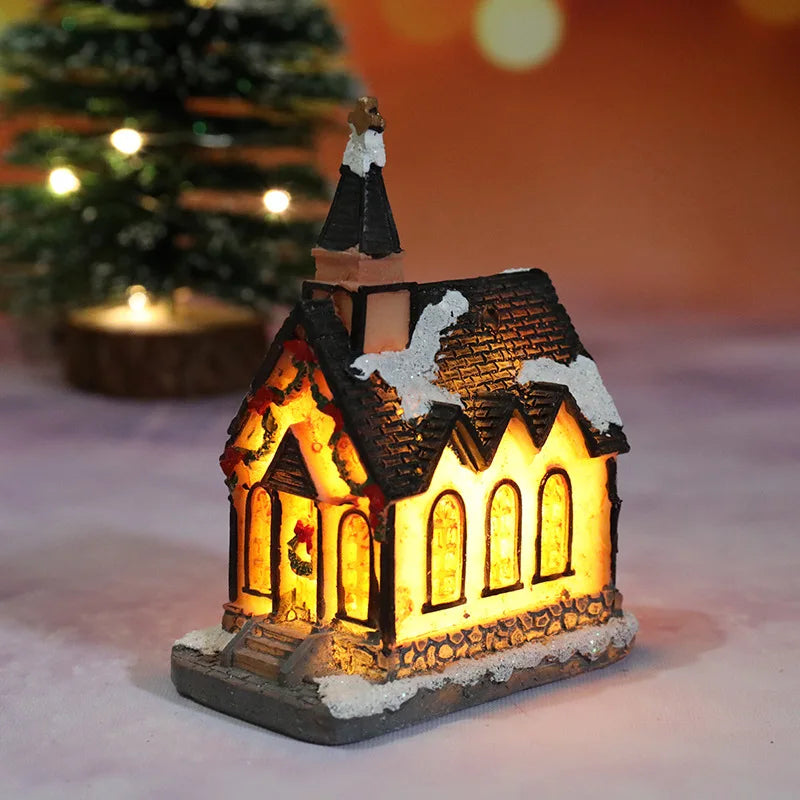 Christmas House LED Night Light with Battery