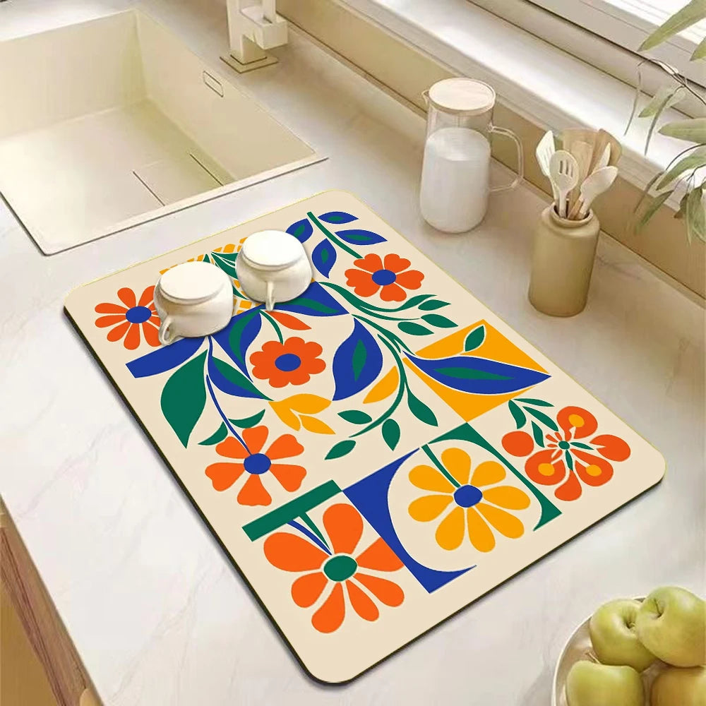 Absorbent Diatomite Kitchen Drain Mat