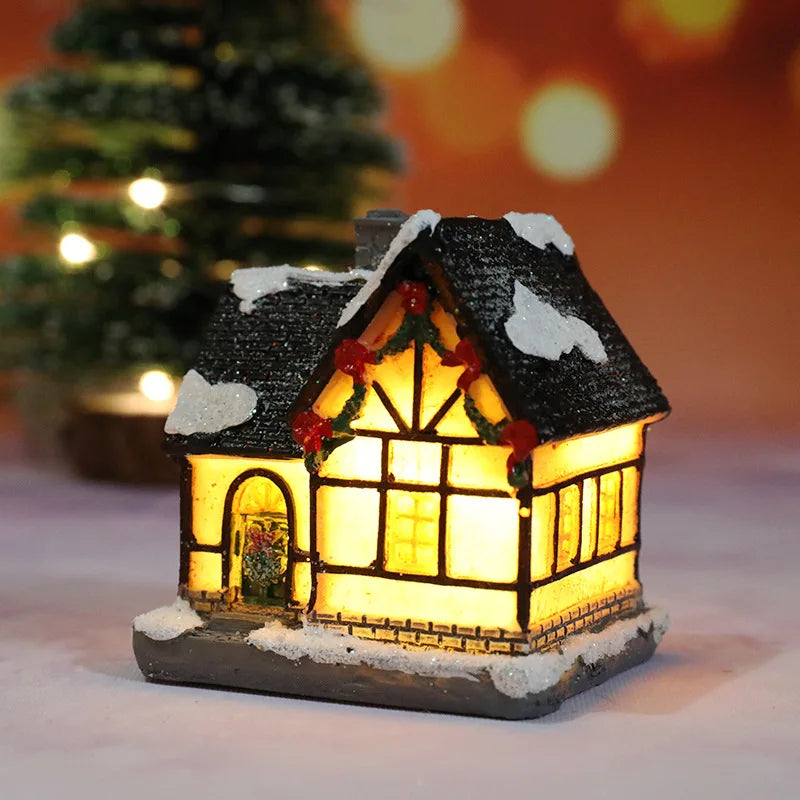 Christmas House LED Night Light with Battery