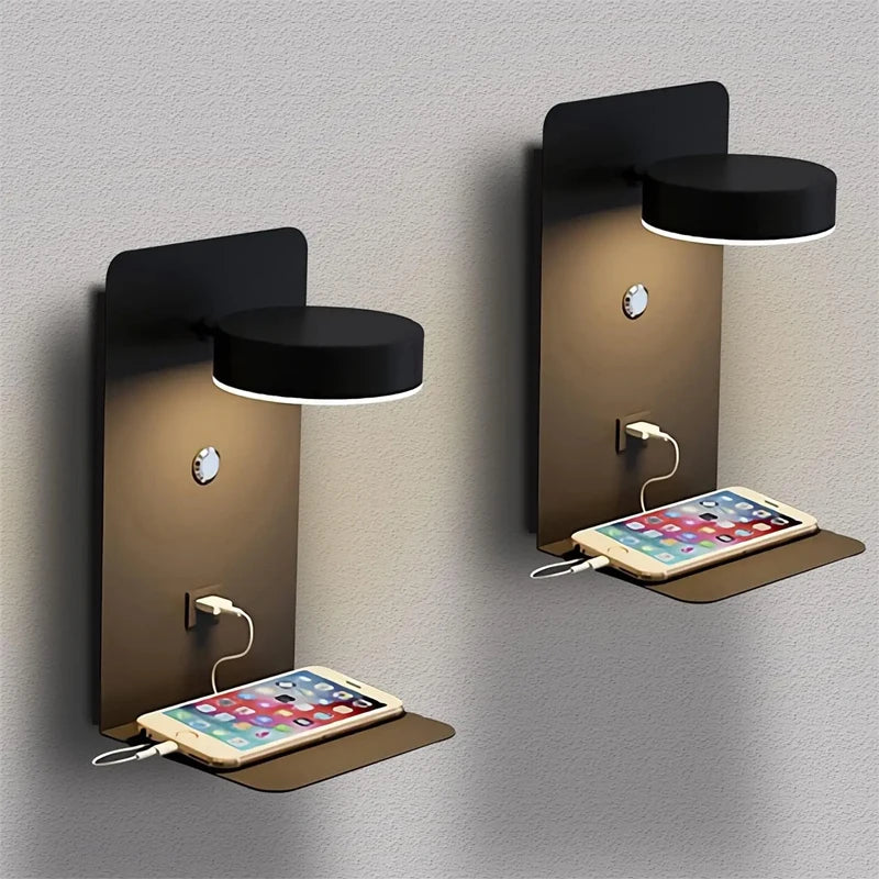 LED Wall Lamp with USB Charging Port