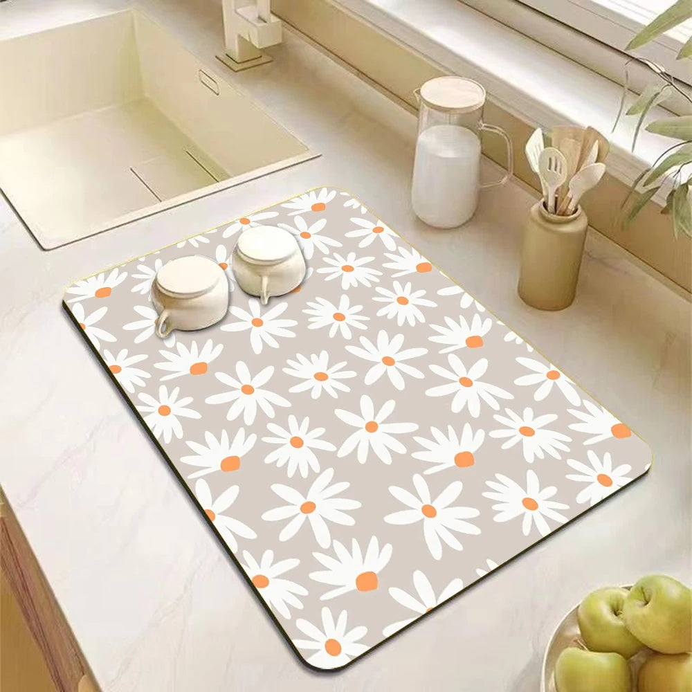 Absorbent Diatomite Kitchen Drain Mat