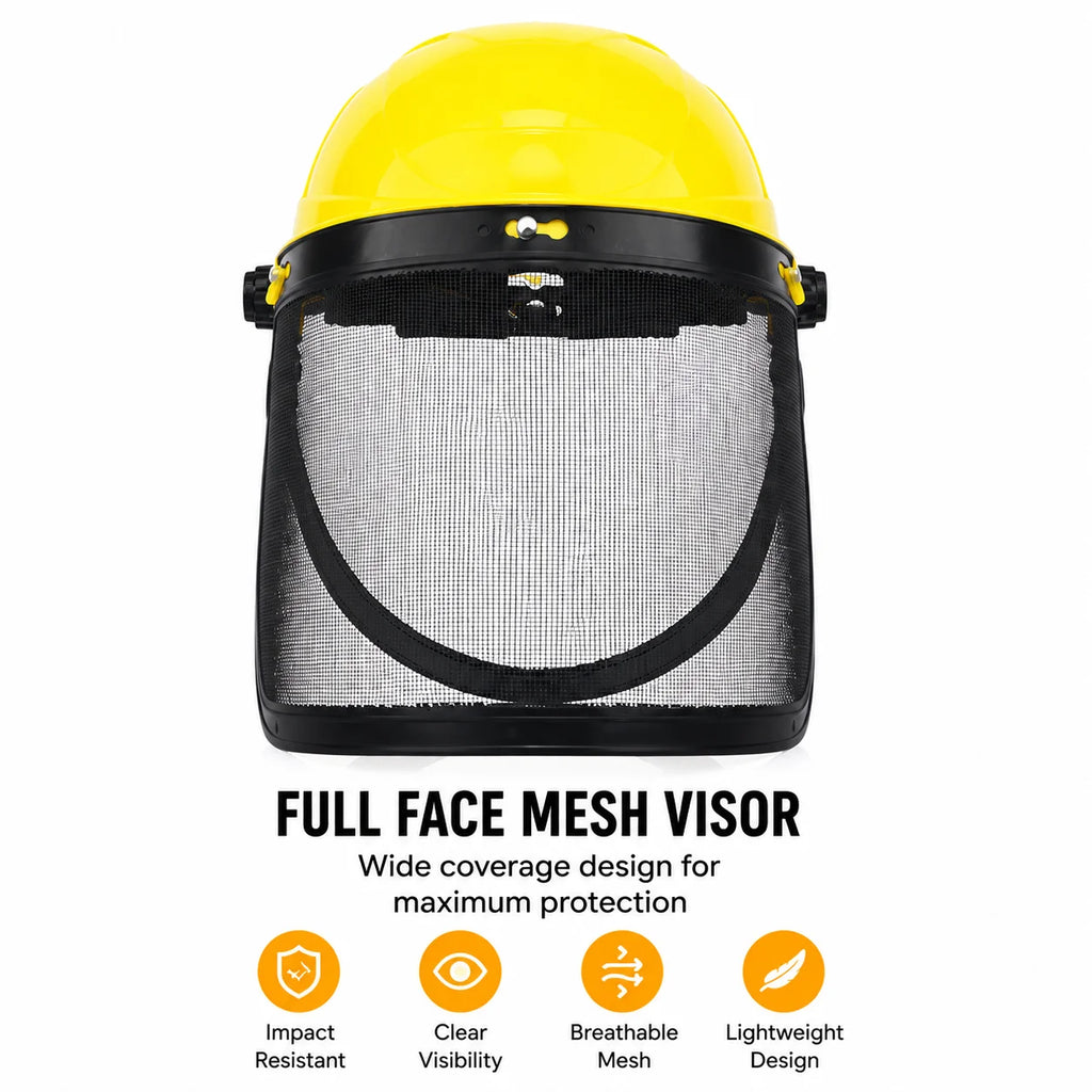Garden Safety Helmet with Flip-Up Mesh Visor
