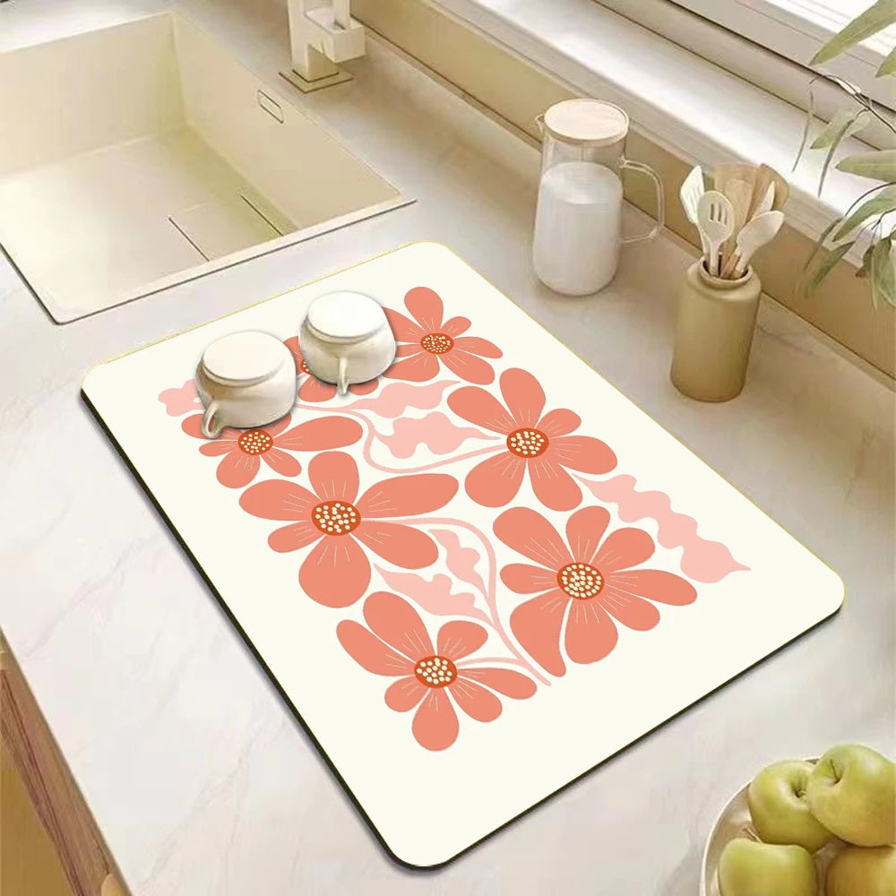 Absorbent Diatomite Kitchen Drain Mat