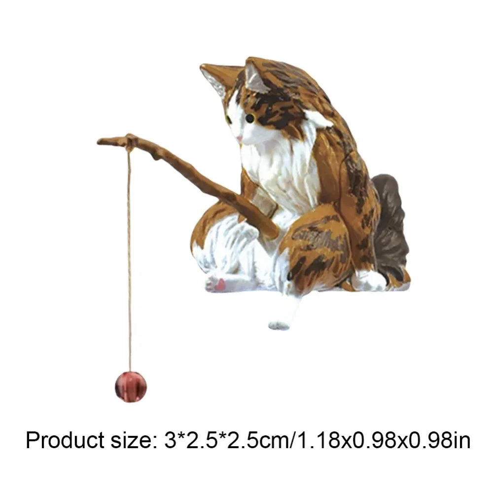 Fishing Cat Aquarium & Desktop Ornament (PVC, 1–5 Pcs)