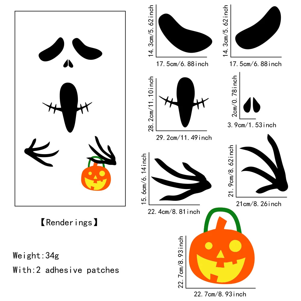 Halloween Decorations Room Door Stickers