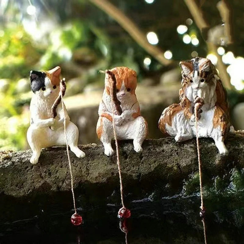 Resin Fishing Ornament for Aquariums & Desktops