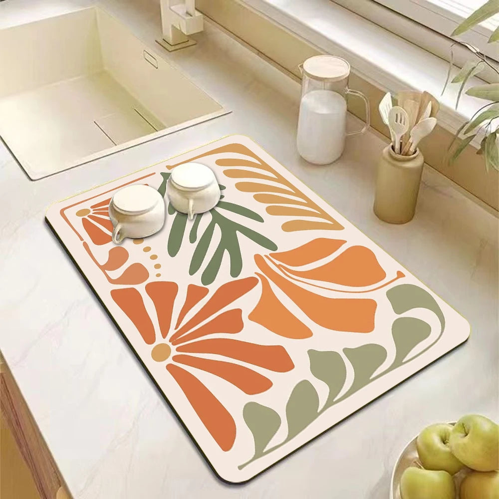 Absorbent Diatomite Kitchen Drain Mat