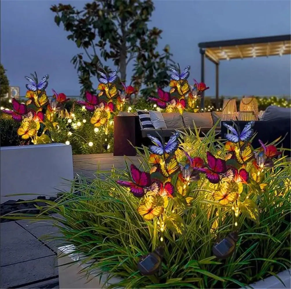 Solar Butterfly Flower LED Lawn Lamp