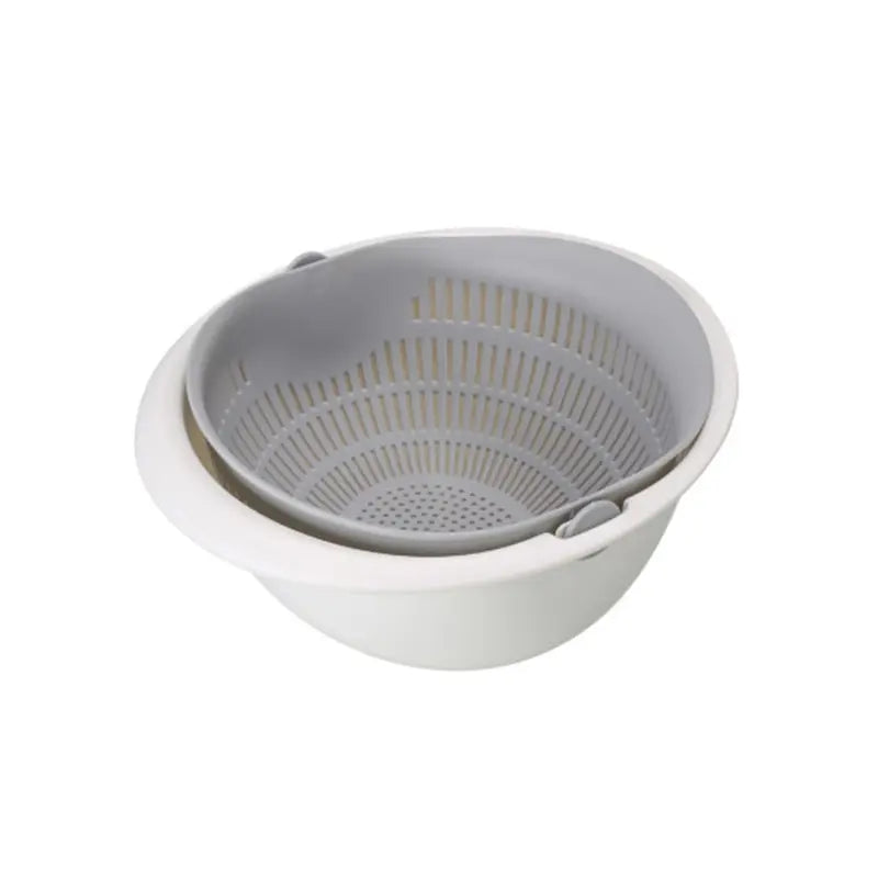 Double-Layer Rotating Fruit & Vegetable Draining Basket