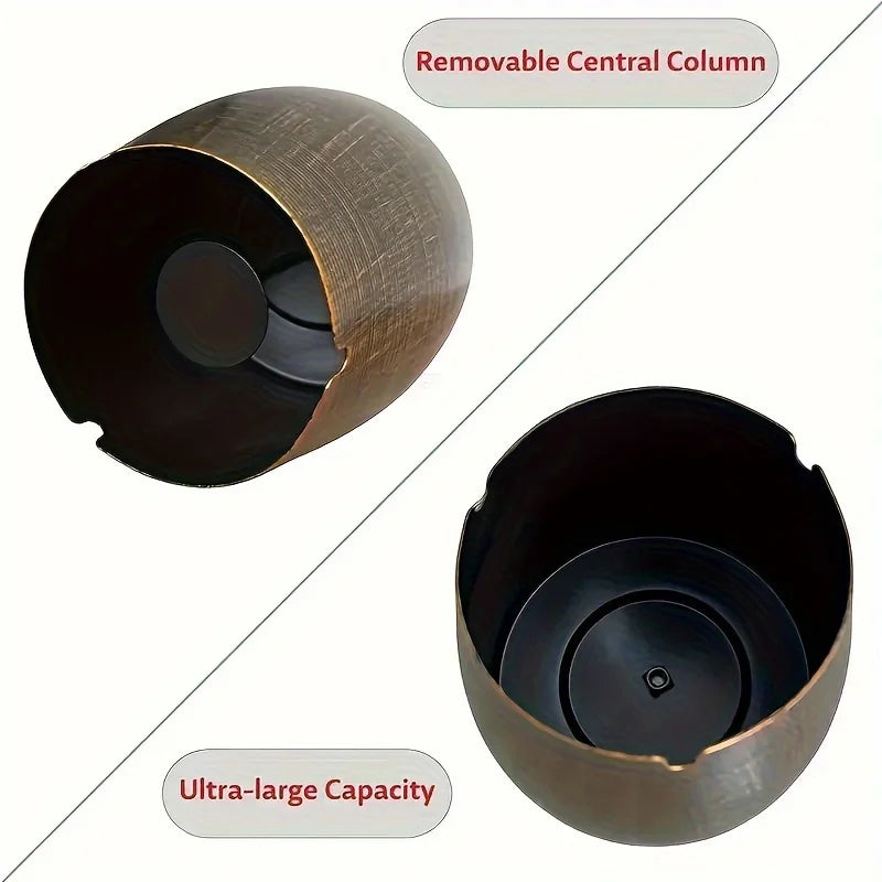 Windproof Metal Ashtray with Lid - Odorless, Smokeless Design for Indoor & Outdoor Use, Perfect Gift Idea