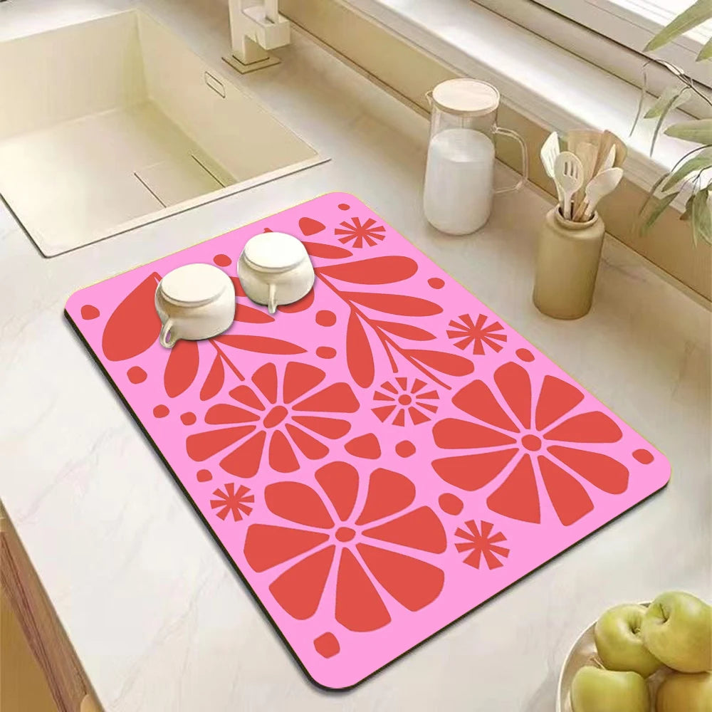 Absorbent Diatomite Kitchen Drain Mat