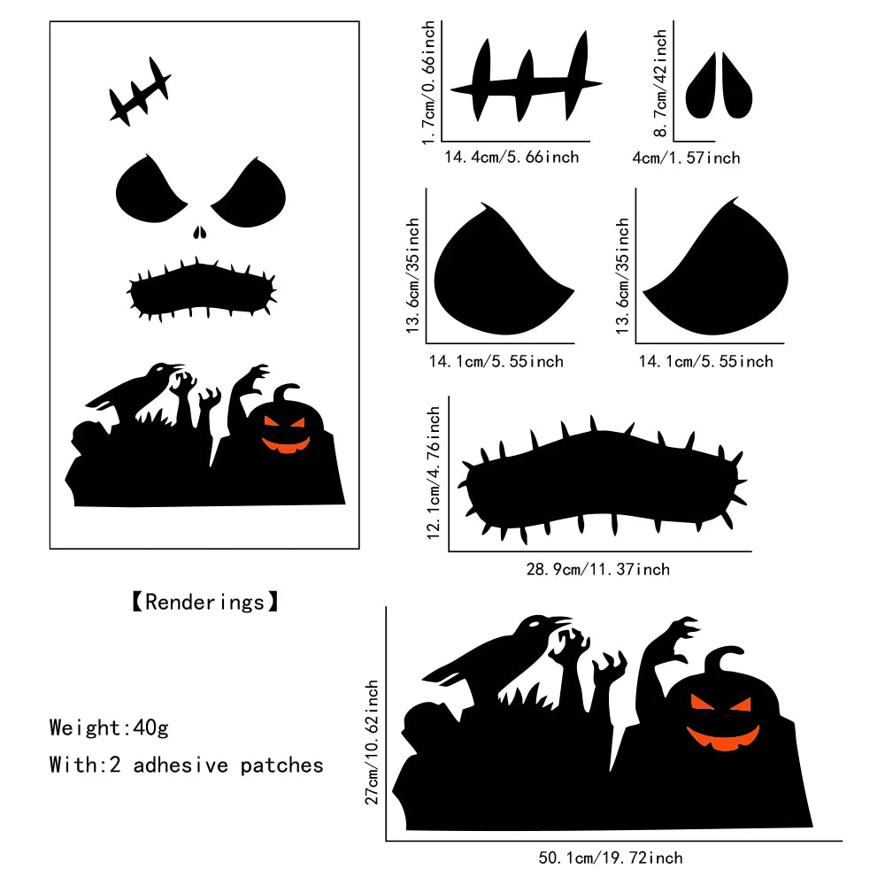 Halloween Decorations Room Door Stickers
