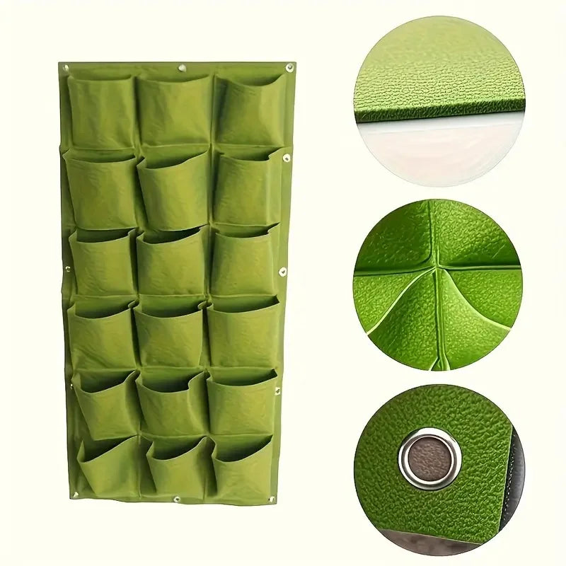 18-Pocket Wall-Mounted Garden Planter Bag