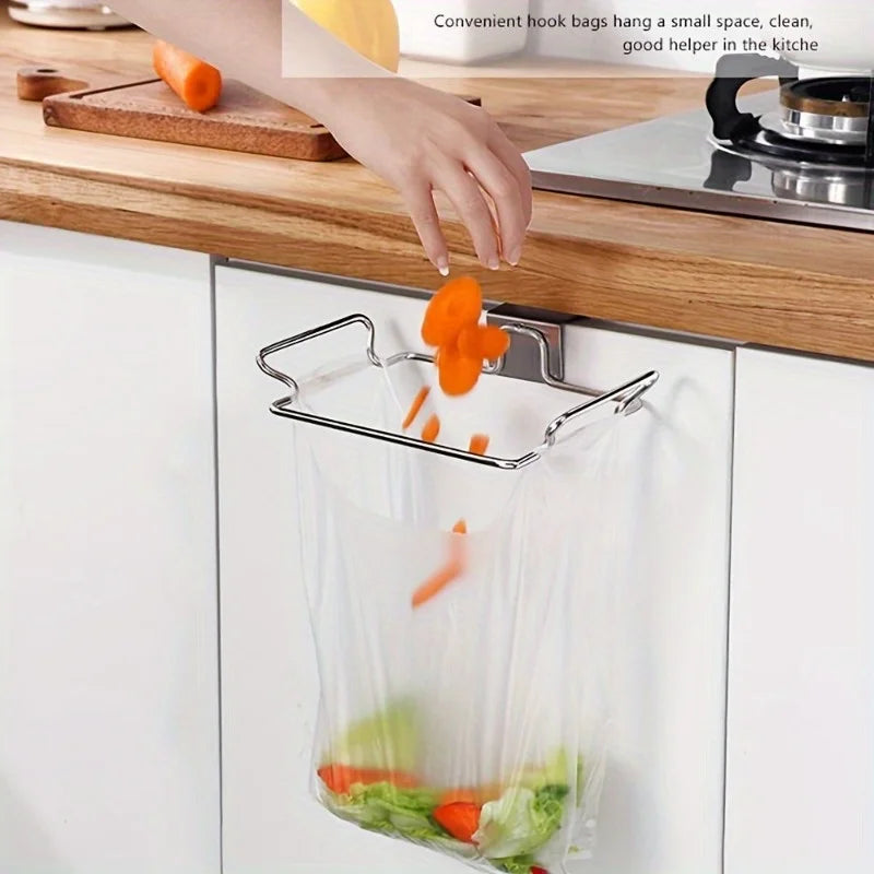Wall-Mounted Stainless Steel Trash Bag Holder