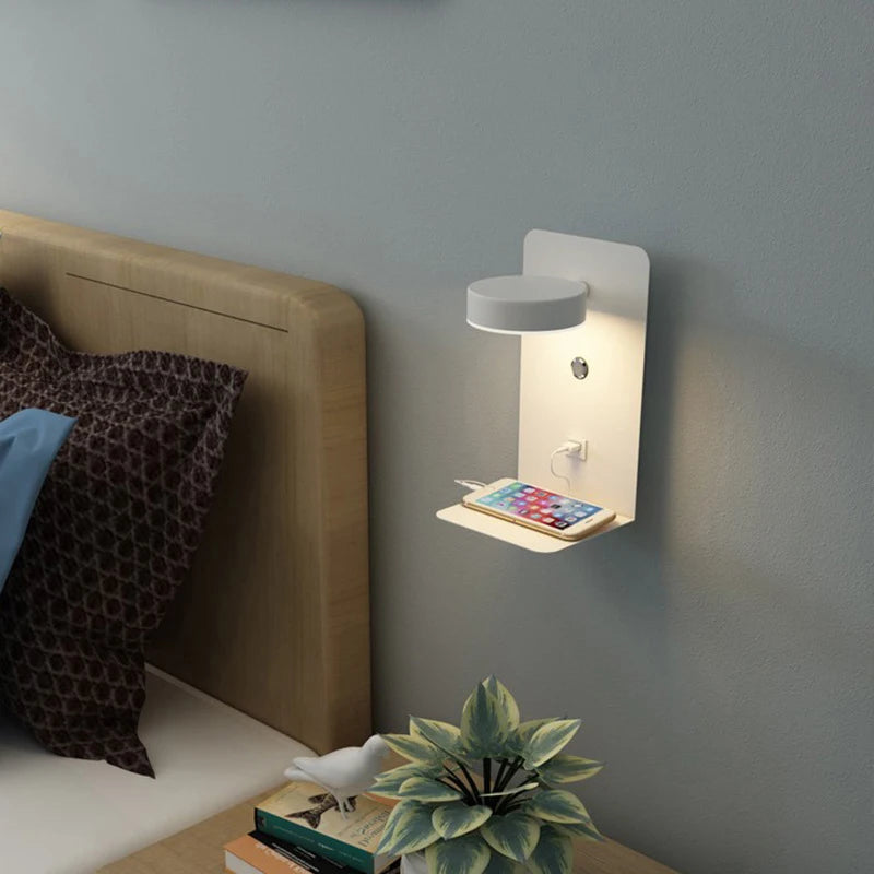 LED Wall Lamp with USB Charging Port