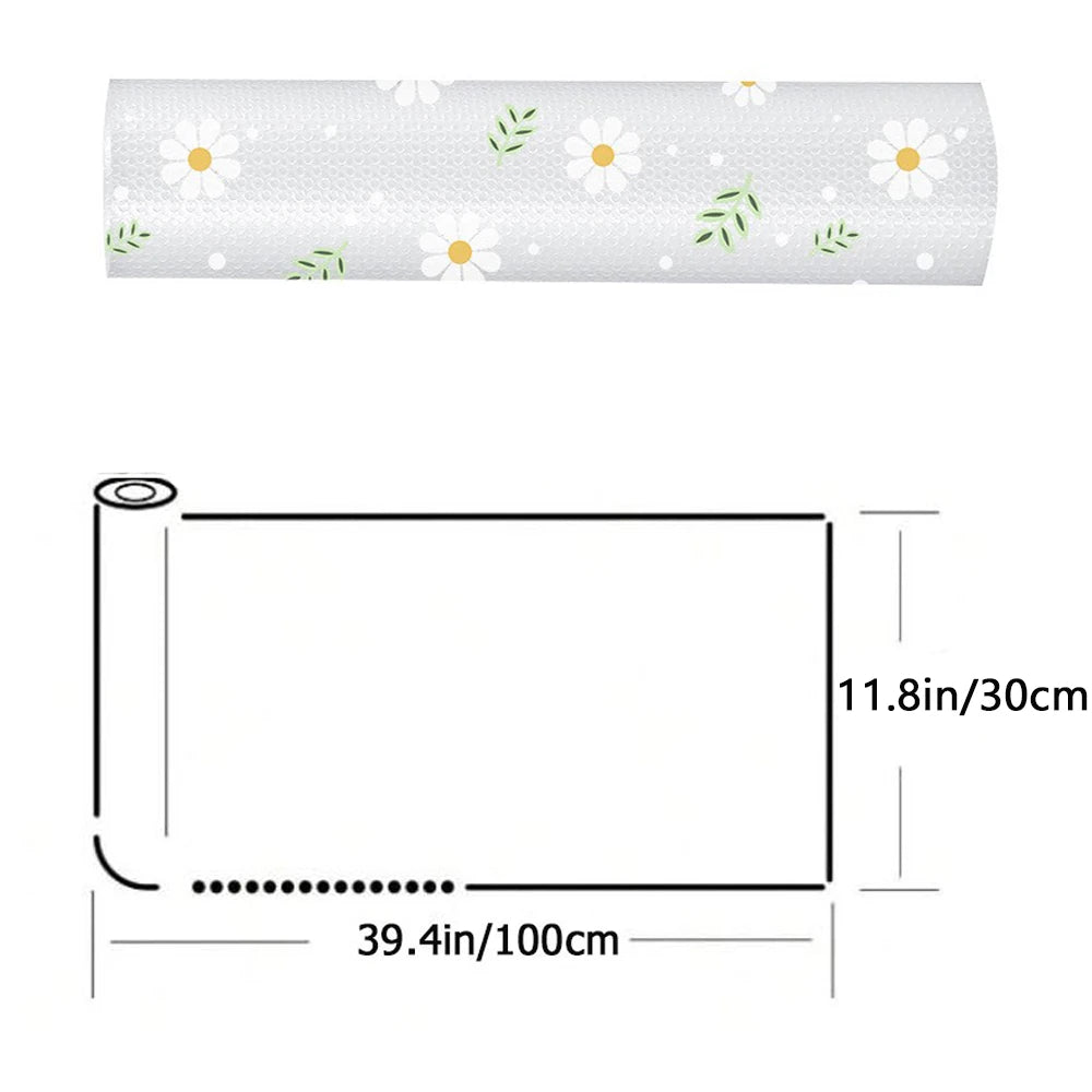 Daisy Print Waterproof Drawer Liner Mat