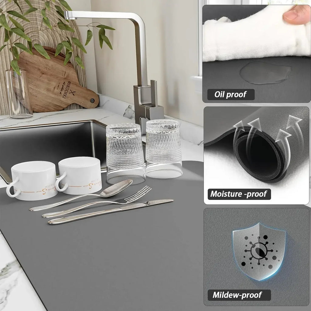 Absorbent Diatomite Kitchen Drain Mat