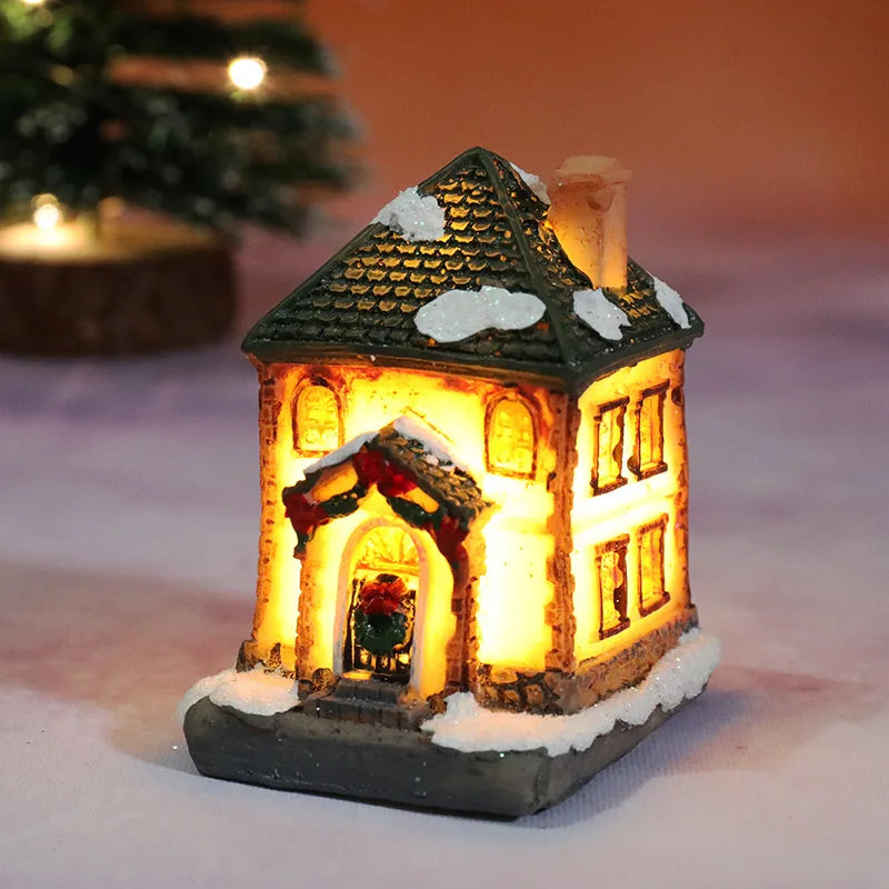 Christmas House LED Night Light with Battery