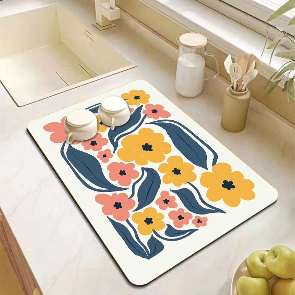 Absorbent Diatomite Kitchen Drain Mat