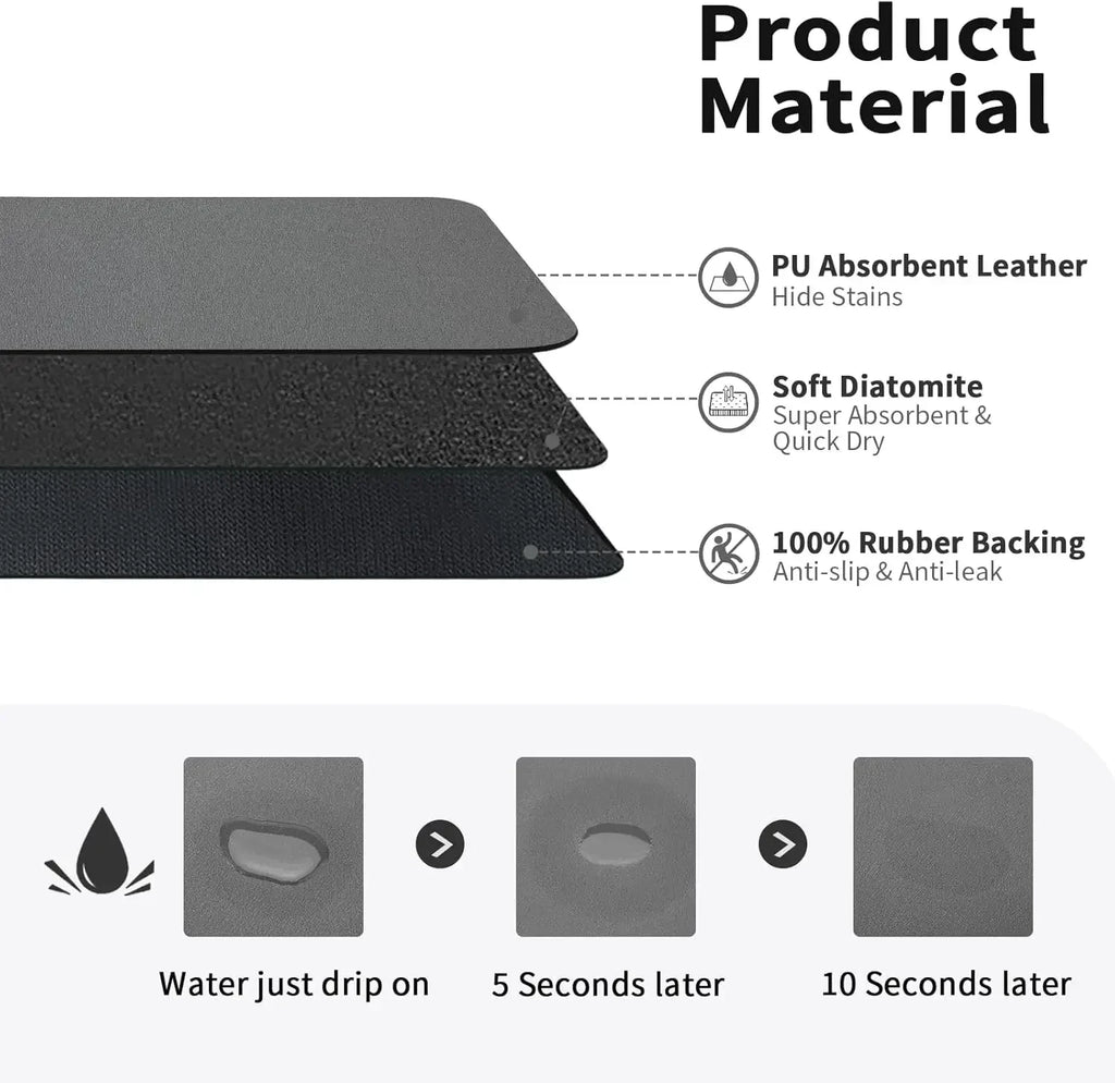 Absorbent Diatomite Kitchen Drain Mat