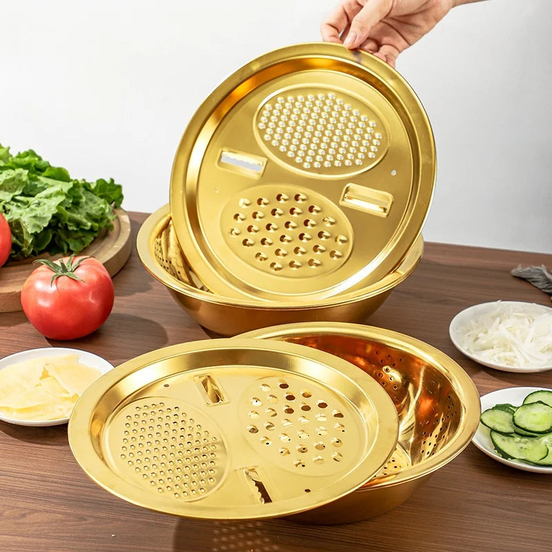 3-in-1 Stainless Steel Kitchen Mixing & Grinding Set