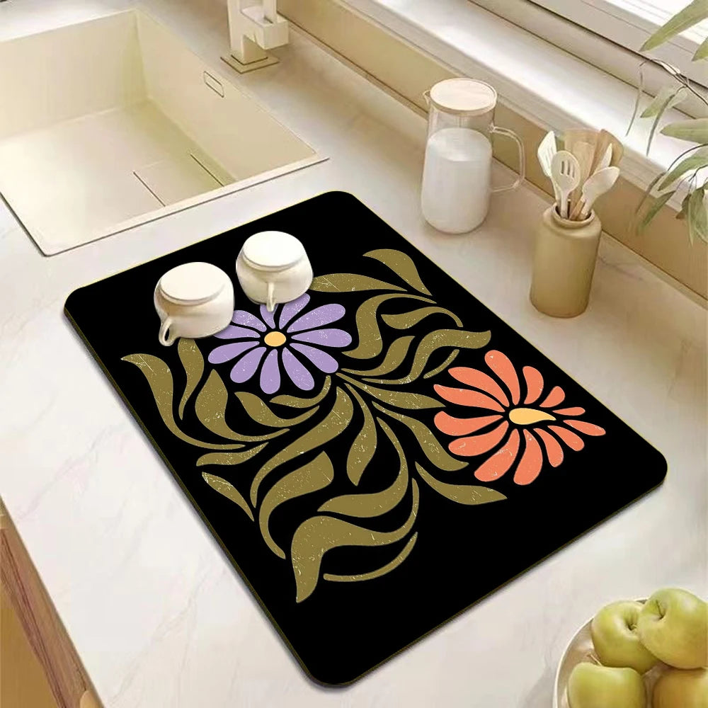 Absorbent Diatomite Kitchen Drain Mat
