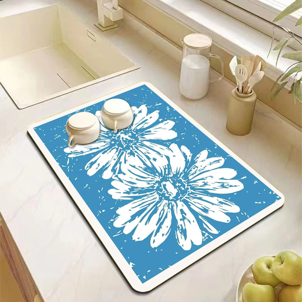 Absorbent Diatomite Kitchen Drain Mat