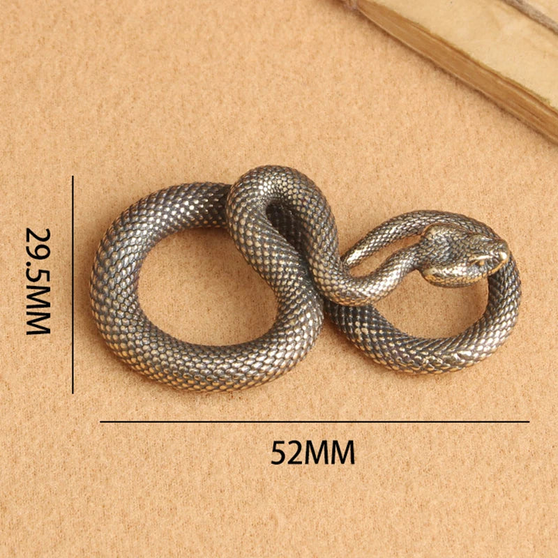 Vintage Brass Snake Figurine Desk Ornament