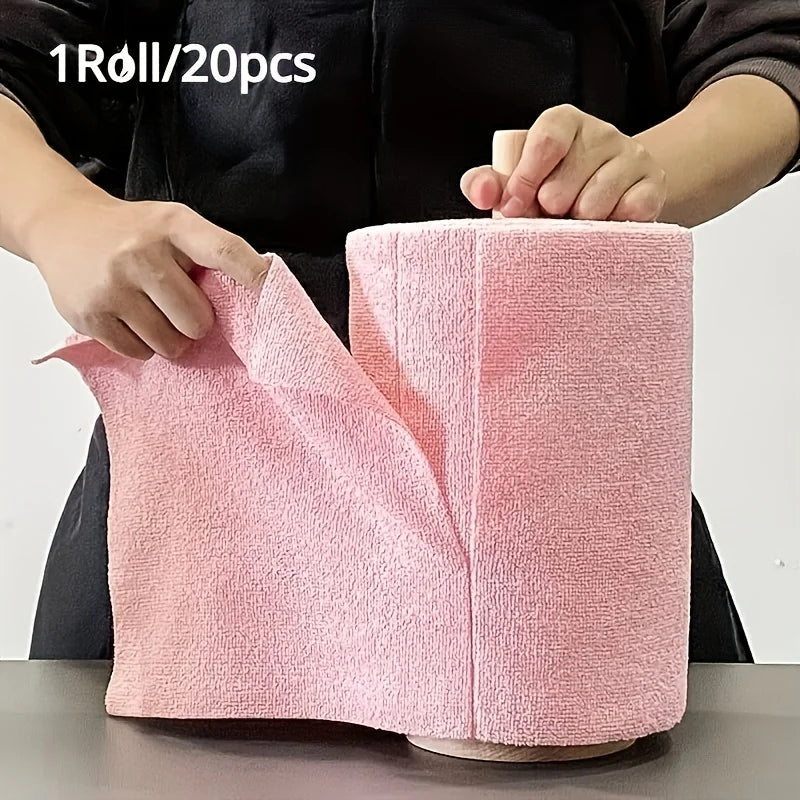 Reusable Microfiber Cleaning Roll (20 Cloths)