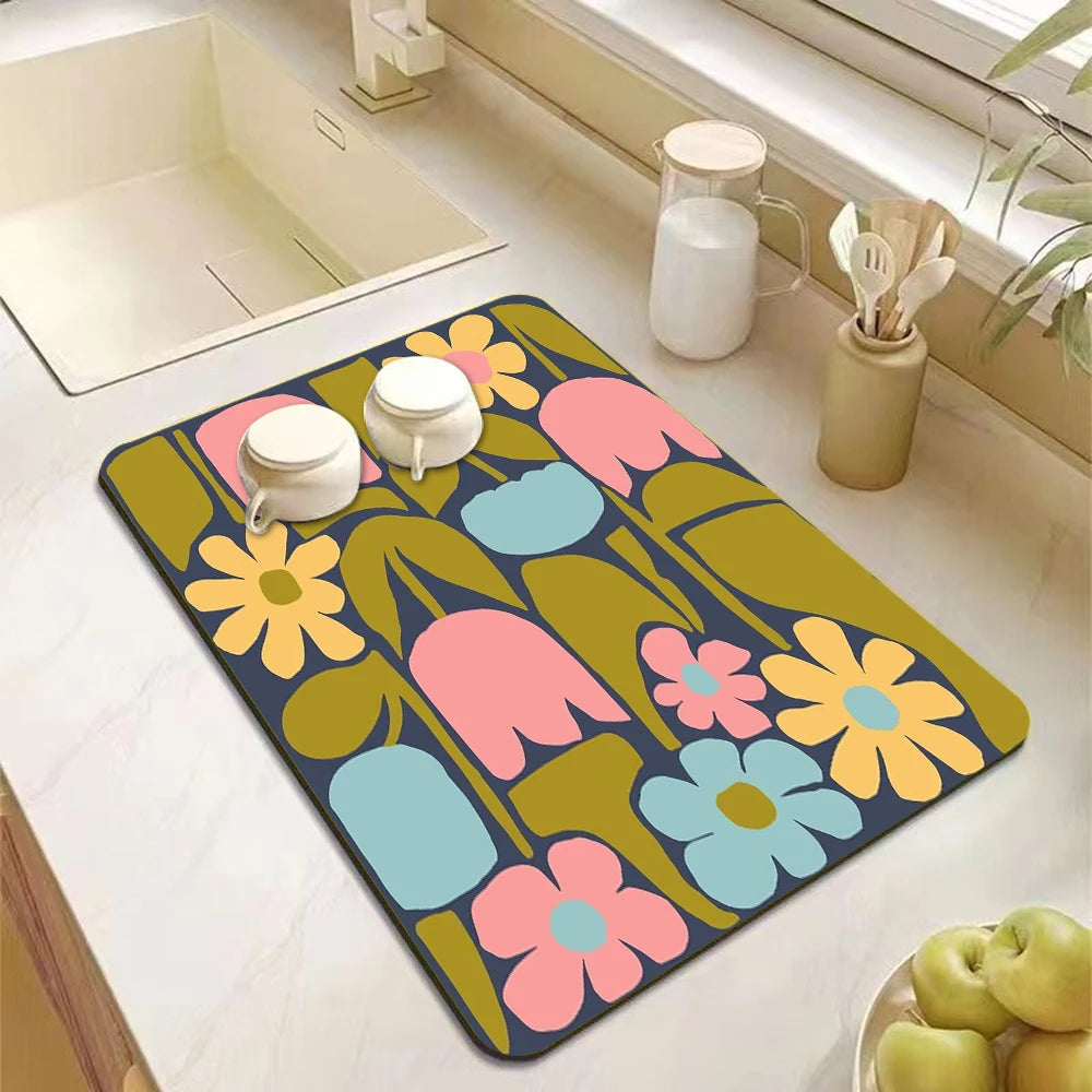 Absorbent Diatomite Kitchen Drain Mat