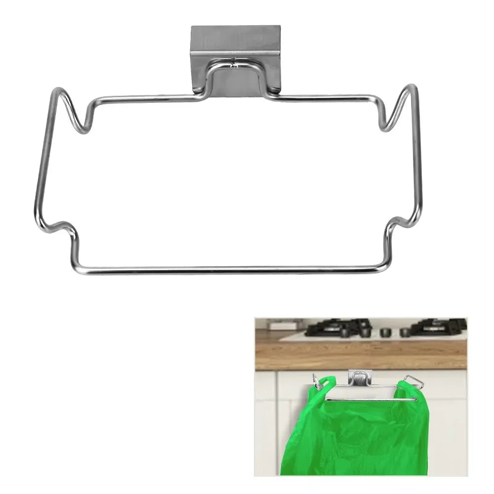Wall-Mounted Stainless Steel Trash Bag Holder