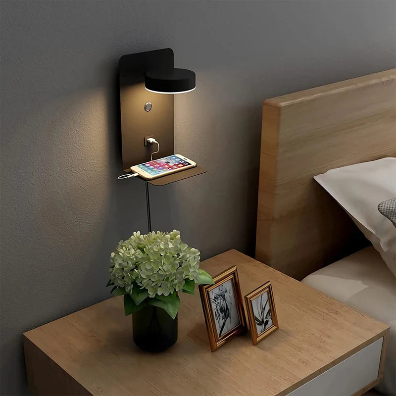 LED Wall Lamp with USB Charging Port