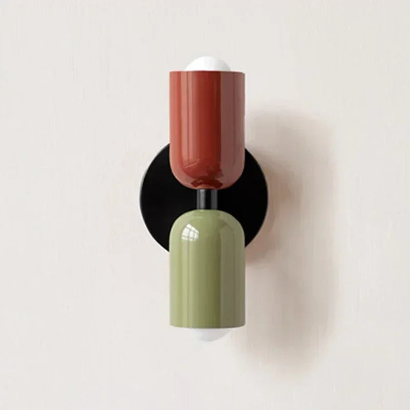 Colourful Nordic Wall Lamp (E27, Double Head)